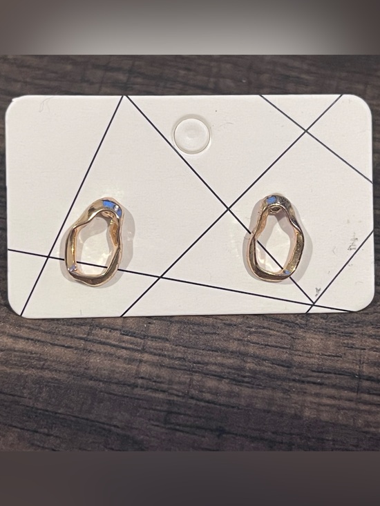 Jewelry - Gold Tone Organic Hoop Stud Earrings - Gold career work